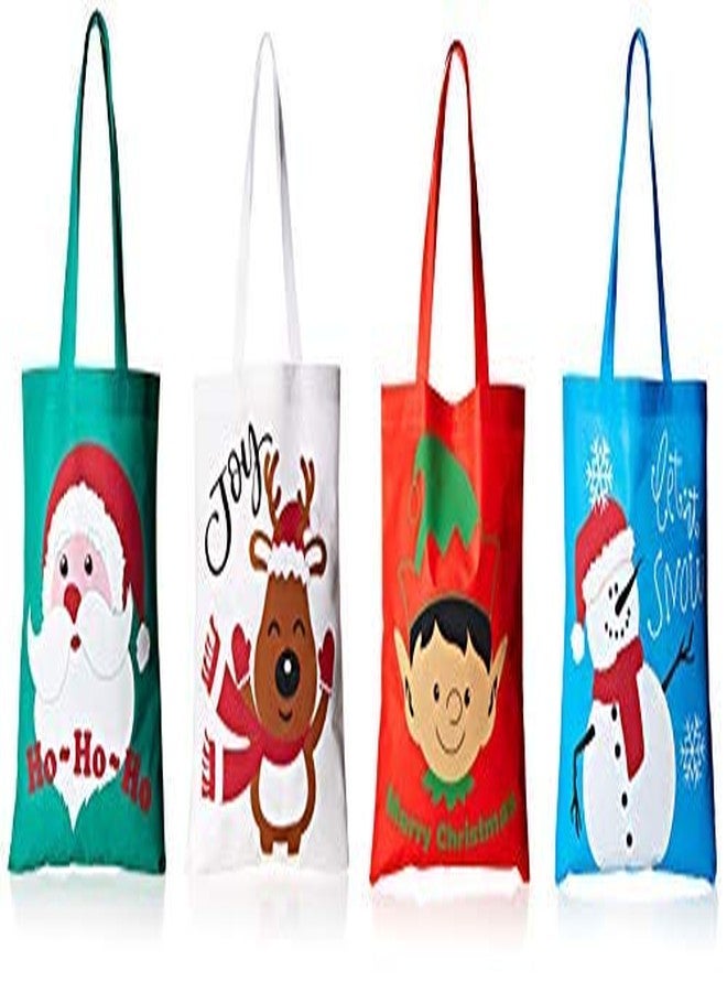 Funiverse Bulk 24 Christmas Reusable Non-Woven Tote Gift or Shopping Bag Assortment - Large with Long Loop Handles - Image 1